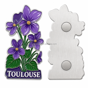 Aimant <span class=keywords><strong>de</strong></span> réfrigérateur en émail souple violet, série Souvenir <span class=keywords><strong>de</strong></span> <span class=keywords><strong>la</strong></span> ville <span class=keywords><strong>de</strong></span> <span class=keywords><strong>Toulouse</strong></span>, France, fabriqué en usine depuis 25 ans, avec logo personnalisé pour les boutiques <span class=keywords><strong>de</strong></span> cadeaux touristiques - Product Image 2