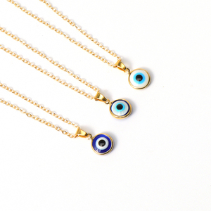 Vendita calda alla moda oro placcato collana occhi del diavolo per le donne blu malocchio ciondolo catena a maglie per il partito Christian simbolo religioso - Product Image 2