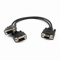 Cable divisor serial blindado de 26 AWG, DB9 macho a doble DB9, adaptador en Y de 1.8 m para módem RS232, impresora y sistemas POS