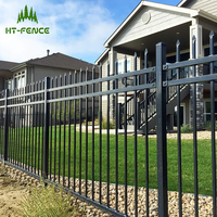 HT-FENCE 6Ft * 8Ft Poudre Enduit Galvanisé Lance Top Clôture En Acier Panneaux De Clôture En Fer Forgé Bon Marché à Vendre