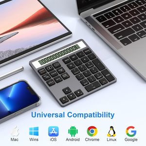 Teclado Numérico Externo Bluetooth de 34 Teclas, Teclado Numérico Inalámbrico de 2.4G con Pantalla - Product Image 3