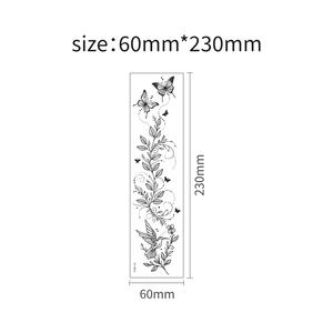 <span class=keywords><strong>Tatouage</strong></span> temporaire transfrontalier imperméable motif <span class=keywords><strong>fleur</strong></span> sauvage noir et blanc sexy pour clavicule et poitrine 6x23cm - Product Image 3