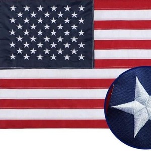 Drapeau américain brodé rectangulaire en tissu Oxford, bannière en nylon à étoiles et rayures, plusieurs tailles - Product Image 1