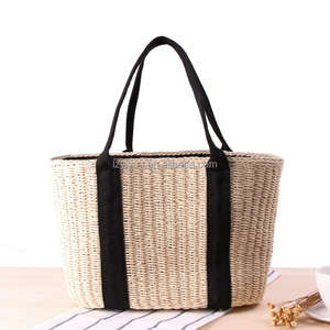 Sac de plage polyvalent en paille tressée simple à deux anses, grande capacité, pour les vacances, décontracté, en paille naturelle, sac de shopping pour les vacances à <span class=keywords><strong>Bali</strong></span> - Product Image 2