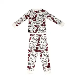 Pijama infantil de bambu orgânico, conjunto de roupas para meninos, roupa de dormir infantil, pijama ecológico, moda infantil