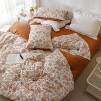 Drap de lit personnalisé 100 coton pour enfants, lot de 4 pièces en soie cartoon pour lit queen size