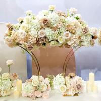 Support floral moderne en métal doré pour décoration de mariage, centres de table avec cadre de 90 cm x 95 cm pour événements festifs