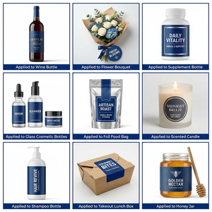 Etiquetas Adhesivas Personalizadas con Lámina Dorada, Troqueladas, Resistentes al Agua, con Logotipo de Marca en Escritura <span class=keywords><strong>Cursiva</strong></span>, Decorativas - Product Image 5