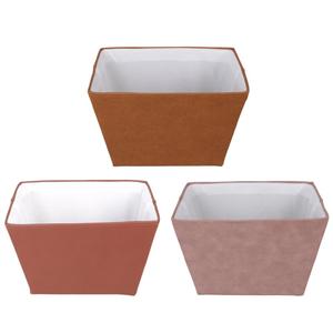 Panier <span class=keywords><strong>de</strong></span> <span class=keywords><strong>rangement</strong></span> conique personnalisé en similicuir PU, panier <span class=keywords><strong>de</strong></span> <span class=keywords><strong>rangement</strong></span> rectangulaire conique en similicuir multi-usages avec doublure, organisateur <span class=keywords><strong>de</strong></span> maison - Product Image 1