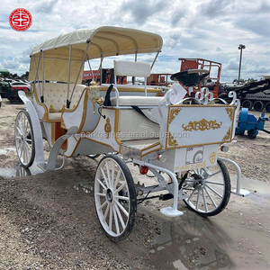 Blanco Eléctrico <span class=keywords><strong>Cenicienta</strong></span> Calabaza Carruaje Boda Turismo Jugar Carruaje tirado por caballos - Product Image 1