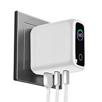 Pengisi Daya Cepat GaN Empat Port 140W dengan Layar Tampilan Real-time, Perlindungan PD 3.0 SCP OTP OVP, Port USB & Type-C untuk Penggunaan Kamera