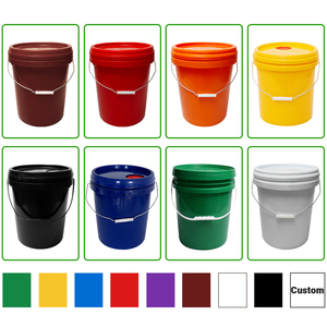 Seau en <span class=keywords><strong>plastique</strong></span> PP rond de qualité alimentaire avec couvercle et poignée pour le stockage et l'emballage, vente en gros directe usine chinoise - Product Image 3