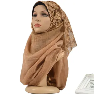 Écharpe de prière en dentelle pour femmes musulmanes, vente en gros