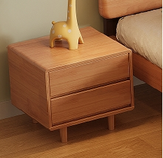 Mesita de Noche Moderna de Madera con 2 Cajones, Estilo Escandinavo, para Dormitorio, Solución de Almacenamiento - Product Image 3