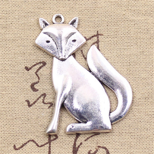 จี้ห้อยคอสีเงินทิเบต50X37มม. เสน่ห์เครื่องประดับโบราณทำด้วยมือแบบ DIY - Product Image 4