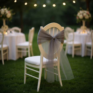 Funda para Silla Iln, 23x270cm, Tul Gris, Decoración para Bodas - Product Image 2