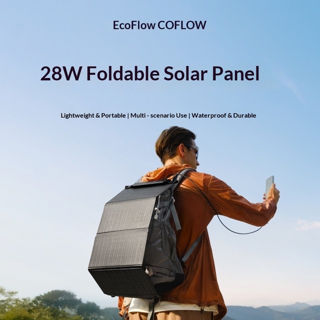 28W Portable Foldable Solar Panel Backpack Dual Port Fast Charging Waterproof Solar Charger for Camping Hiking Fishing