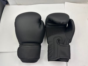 Gants de boxe en cuir PU noir, légers, pour l'entraînement, logo personnalisé, unisexe, arts martiaux, gants de frappe - Product Image 2