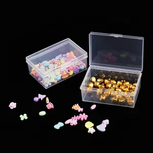 Plastic Small Mini Clear Items Cosmetics Square Rectangle Case Pp Storage For Container Beads Packaging Box With Lid