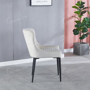 Produttore moderno sedia comoda nero lacca gambe velluto cuscino schienale ristorante sedia da pranzo - Product Image 3