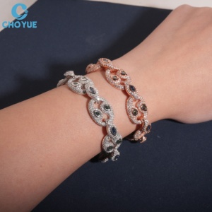 Eyes - Cadena Cubana de Lujo para Mujer, Chapada en Rodio, Certificada por GRA, Plata 925, Antideslustre, Joyería al por Mayor para Fiestas - Product Image 5