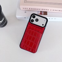 Dernière coque de téléphone antichoc à motif PU avec double fonction, compatible avec les modèles 14 Plus, 15, 16, 17 Pro Max