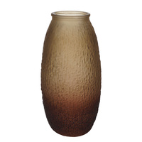 Vases en verre miniatures ronds marron vintage en relief pour la décoration, vente en gros