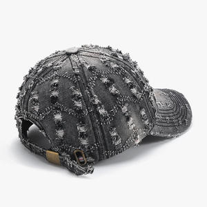 Casquettes de baseball en jean déchiré et usé avec logo personnalisé, style Dad Hat, pour le golf et le tennis - Product Image 6