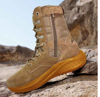 Bottes de désert HBA32 pour homme, super légères, couleur coyote brun café foncé, chaussures d'entraînement, bottes tactiques, semelle extérieure en caoutchouc + EVA