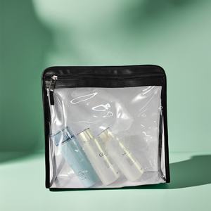 Make up chiaro PU borsa cosmetica da viaggio trasparente borsa cosmetica con Logo personalizzato - Product Image 2