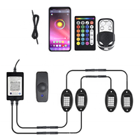 Kit de feux de roche télécommandés 12V 24V 15 LED RGBW Blanc Pur pour Camion et Voiture, Lampe de roche colorée 60 LED pour extérieur