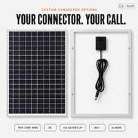 Panneau solaire monocristallin de qualité A, OEM d'usine, petite puissance, 5W 10W 20W 50W 60W 80W 100W, 12V 18V, module PV portable