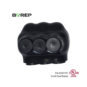 Connecteur de câblage isolé Barep pré-rempli, inhibiteur d'oxydation, 3 ports, 14-4 AWG, avec guides de longueur de bande, raccord mécanique multi-branches - Product Image 1