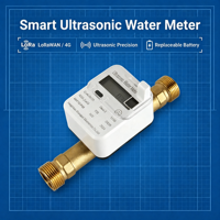 Medidor de Agua Inteligente con Batería de Larga Duración DN15 110mm Longitud de Tubería LORAWAN Medidor de Flujo Ultrasónico Sistema de Gestión de Edificios IP68