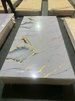 Panneau mural moderne en PVC WPC ignifuge avec revêtement UV, texture marbre, étanche, pour salle de bain et hôpital
