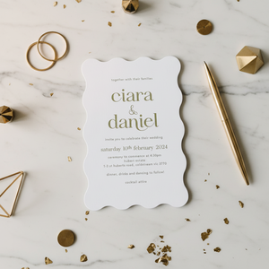 <span class=keywords><strong>Faire</strong></span>-<span class=keywords><strong>part</strong></span> et Invitations de <span class=keywords><strong>Mariage</strong></span> Personnalisés Or avec Impression Intégrale - Product Image 5