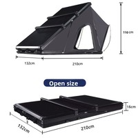 Tente de camping triangulaire à toit rigide en alliage d'aluminium, automatique, pour SUV, imperméable, coupe-vent, 3000 mm, tente de voiture