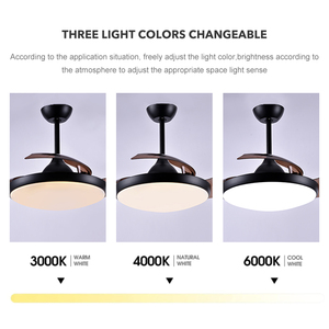 Télécommande, ventilateur de plafond moderne à pales rétractables de 36 pouces, température de couleur 3000K-6000K, pour salon, chambre à coucher, décoratif, DS0021 - Product Image 4