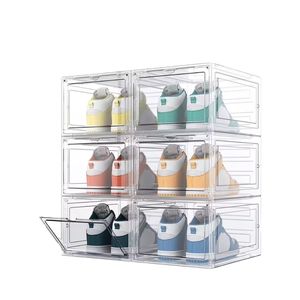 Nouvelle Collection : Lot de 6 Boîtes à Chaussures Pliables et Empilables en PP Noir Transparent – Organisateur de Baskets et Rangement pour Chaussures en Plastique - Product Image 6