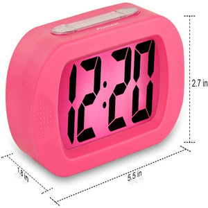 Vỏ Bảo Vệ Bằng Silicon Dễ Cài Đặt Đồng Hồ Báo Thức Đầu Giường Để Bàn Màn Hình Lớn <span class=keywords><strong>LCD</strong></span> Không Ồn Kỹ Thuật Số Có Chức Năng Đèn Báo Ngủ - Product Image 2