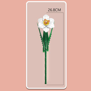 MOULD <span class=keywords><strong>KING</strong></span>-Ensemble de jouets pour filles, briques décoratives de fleurs créatives, <span class=keywords><strong>jouet</strong></span> de jardin, Narcisse, DIY, 24008 - Product Image 5