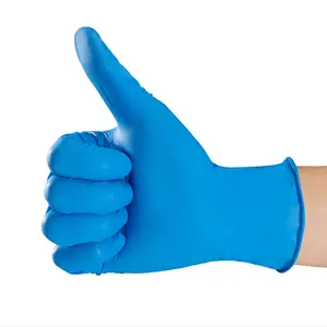 Custom Medical Examination Food Tattoo Oil Resistant Hair Dying Tattoo Non Latex Powder Free Disposable Blue Nitrile Gloves