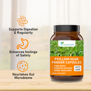Lower MOQ Natural Fiber Boost Capsules Healthy Digestion Dietary <b>Supplement</b> Balance Gut Flora Psyllium Husk Powder Capsules - Product Image 2