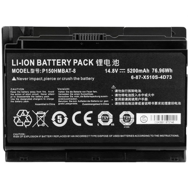 6-87-X510S-4D7 P150HMBAT-8 Battery for CLEVO P150 P150EM P170HM3 P170HM X511 NP9130 NP9150 NP9170