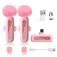 Microphone Lavalier Sans Fil Double 3-en-1 avec Réduction de Bruit pour iPhone, Android, Appareil Photo – Idéal pour les Interviews en Extérieur, Vlogs et Enregistrements Vidéo