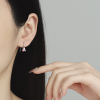 Boucles d'oreilles pendantes en résine en forme de tulipe, en argent sterling 925, avec crochet