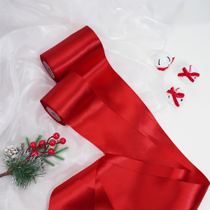 Ruban en satin double face rouge élégant de qualité supérieure, 100 % polyester, idéal pour la fabrication de boîtes cadeaux et de nœuds DIY – Vente chaude - Product Image 2