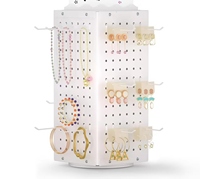Présentoir rotatif à quatre faces pour bureau, bijoux et clés ; support de rangement pivotant, étagère d'exposition de marchandises
