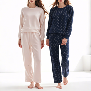 Nouvelle Offres Spéciales ensemble de pyjama pour femmes personnalisé à manches longues sans poche bambou coton vêtements de détente femmes ensembles - Product Image 2
