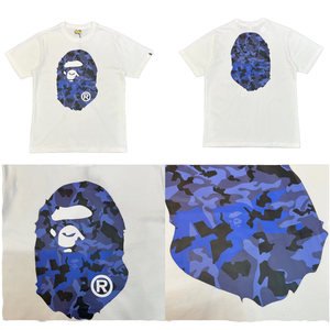 <span class=keywords><strong>T</strong></span>-<span class=keywords><strong>shirt</strong></span> à manches courtes personnalisé en coton tricoté épais 250g, motif requin et <span class=keywords><strong>t</strong></span>ête d'ape, style vintage, pour le commerce transfrontalier - Product Image 1